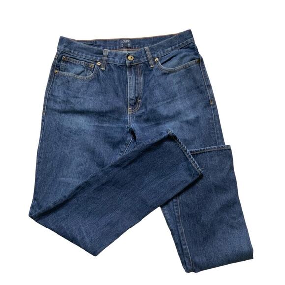 JCrew The Driggs Jeans Mens 32x32 Straight Whiskers Dark Wash Streetwear Denim - Picture 3 of 10